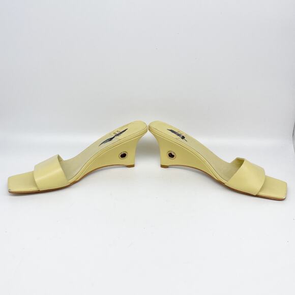 Jeffrey Campbell Women's Yellow Square Toe Mule Heels Size 7 - Picture 6 of 15